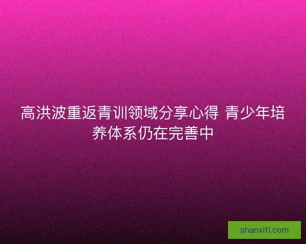 高洪波重返青训领域分享心得 青少年培养体系仍在完善中